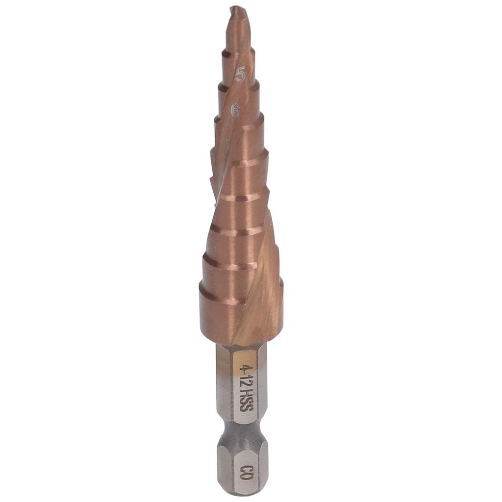 Spiral Step Drill Bit High Speed Steel Cobalt Hex Shank Steps Drills M35 9 Size 4?12mm