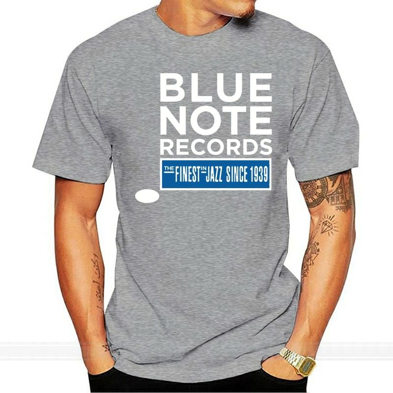 НОВЫЙ Джазовый Музыкальный Мужской Футболка с Логотипом Пластинки BLUE NOTE S Мужской Бренд Футболка Мужская Летняя Хлопковая Футболка