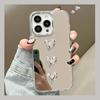 Luxury Make Up Mirror 3D Love Heart Acrylic Case For iPhone 15 14 13 12 11 Pro Max Shockproof Bumper Protection Hard PC Cover