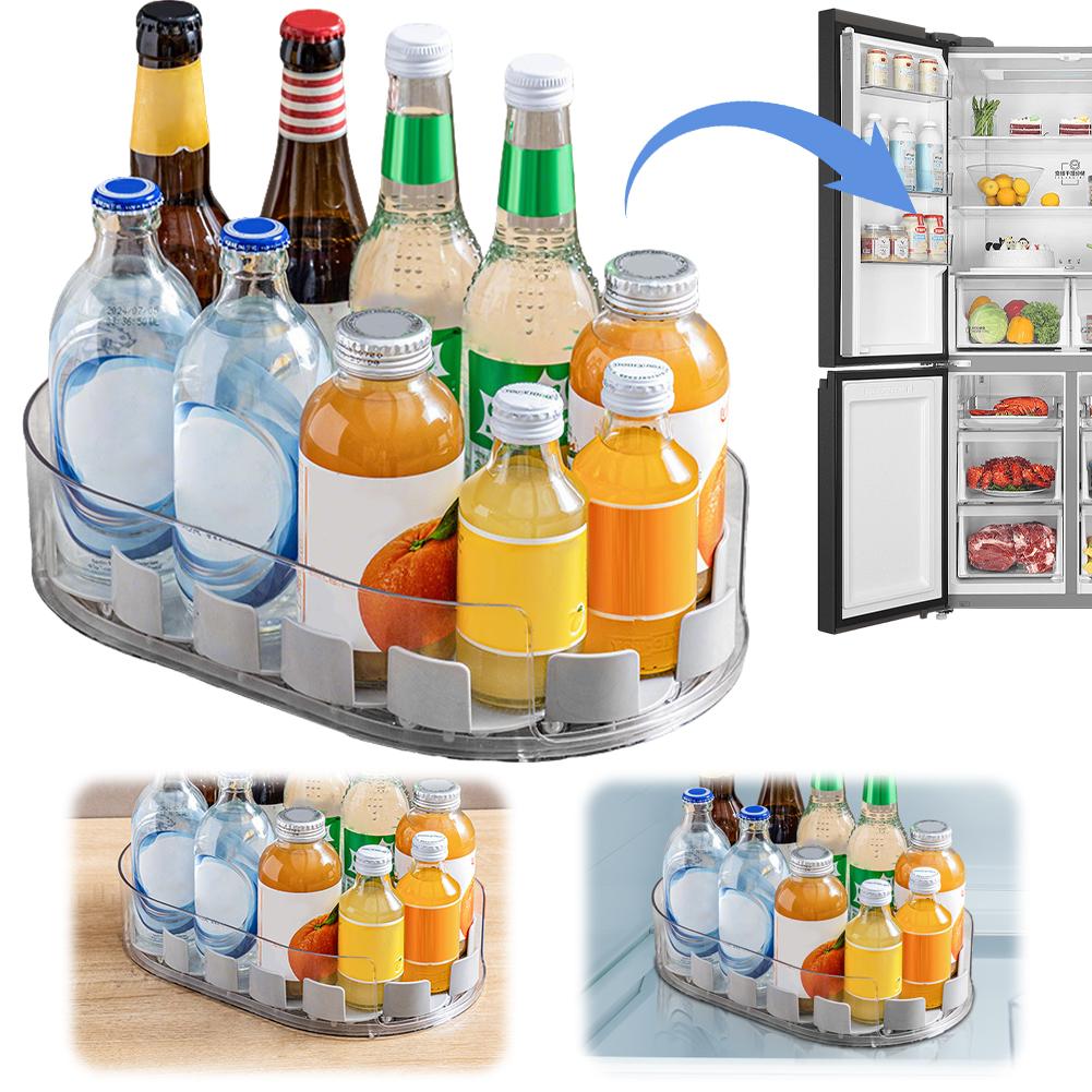 Кухонная полка для хранения напитков и приправ, вращающийся контейнер для хранения в холодильнике, органайзер-подставка для кладовой, столешницы, кухни, ванной