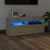 VidaXL TV Stand with LED Lights, Television Cabinet, Living Room TV Unit, Low Cabinet for Interior Living Room, 804385