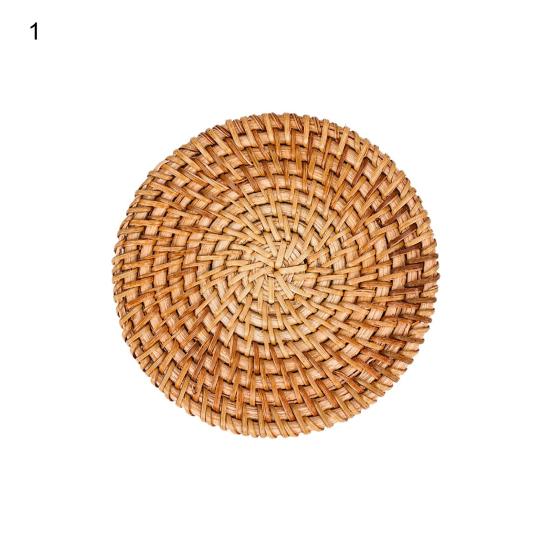 Практичный противоскользящий коврик для столовой, хороший плетеный обеденный коврик из ротанга ручной работы
