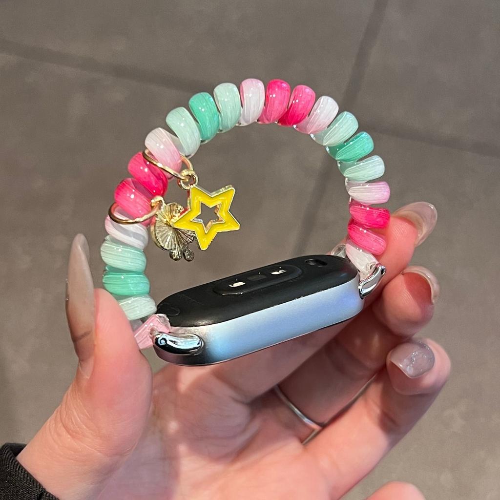 Потрясающий ремешок-скранчи для Xiaomi Smart band 10 9 8 NFC Эластичный растягивающийся браслет pulseira correa для Xiaomi Mi band 10 9 8