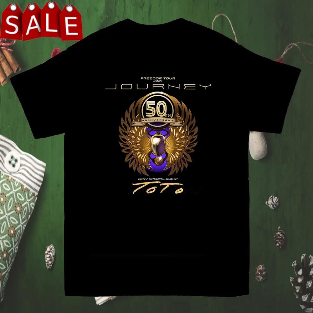 Journey Freedom Tour 2024 With Toto Band T Shirt Size S-5XL