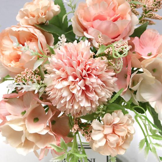 Искусственный пион, неувядающий, винтажный, на длинном стебле, реквизит для фото, гортензия, искусственное растение