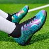 35-46 мужские/женские высокие эластичные носки футбольные бутсы резиновая мягкая подошва с короткими ногтями искусственный газон кожа молодежные детские футбольные бутсы