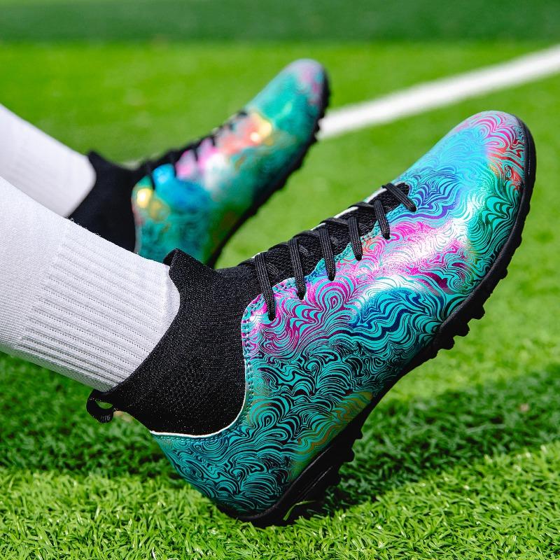 35-46 мужские/женские высокие эластичные носки футбольные бутсы резиновая мягкая подошва с короткими ногтями искусственный газон кожа молодежные детские футбольные бутсы