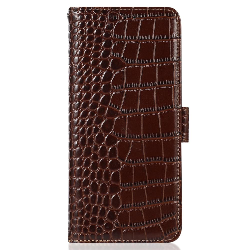 For Sony Xperia 10 VI Case Crocodile Texture Genuine Cow Leather Phone Wallet Cover