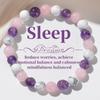 1pc Fashionable Aura Balancing Sleep Bracelet, 8mm Natural Stone Sleep Bracelet - White Turquoise - Amethyst - Rose Quartz