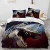 Размер Queen 3D Мультяшный Динозавр Иллюзия Одеяло Постельное белье Комплект Пододеяльник Чехол для одеяла Комплект наволочек Детский Подарок
