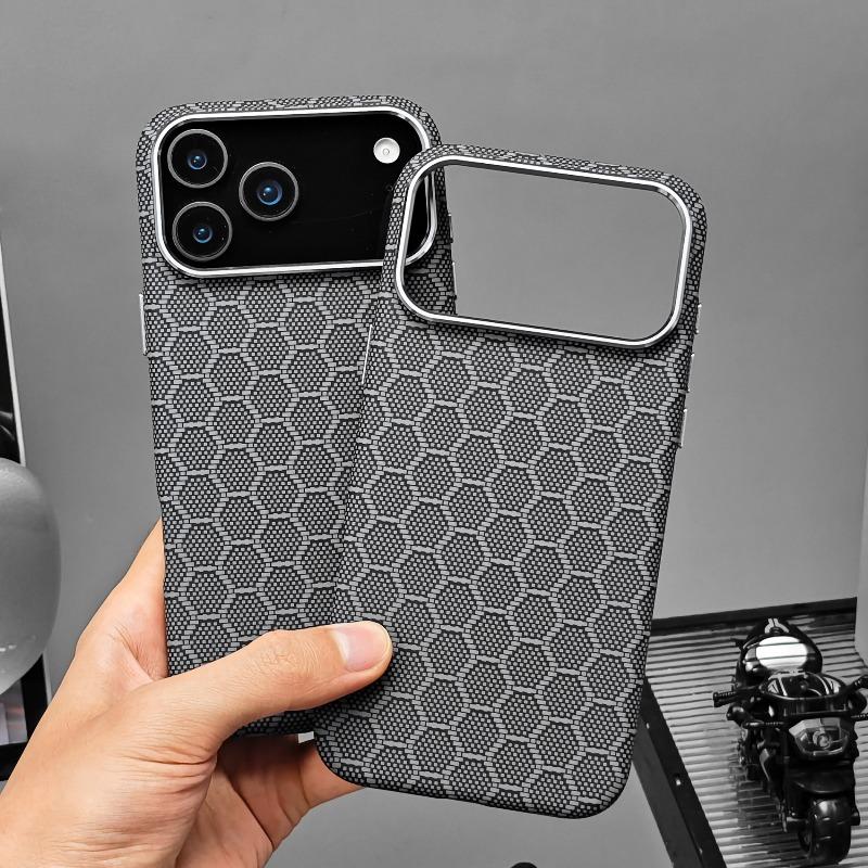 Luxury Carbon Fiber Texture Magnetic Case for IPhone 18 Pro Max 17 16 15 Thin Slim for Magsafe Metal Lens Guard Protection Cover