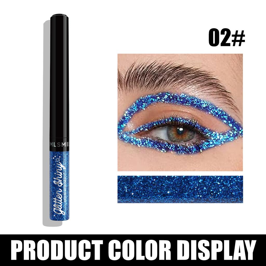 MLSMILE Pearlescent Liquid Eyeliner, Explosive Colorful Glitter Eye Shadow, Waterproof Non-smudge Eyeliner