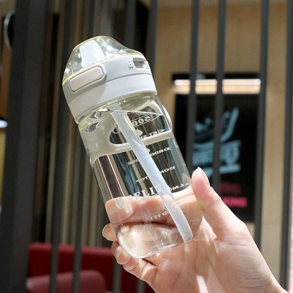 500/650ML Outdoor Travel Sports with Straw Plastic Bottle Multicolor Water Bottle Water Cup