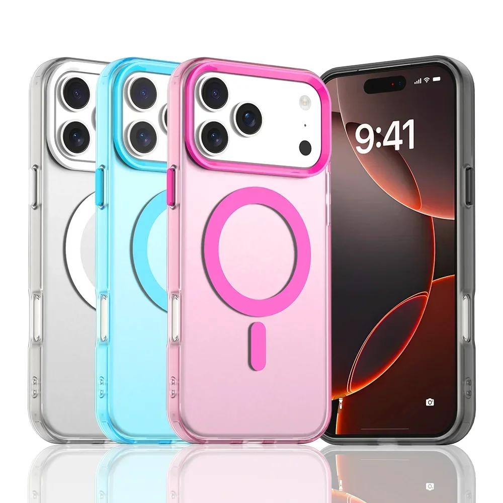 Модный чехол конфетного цвета, приятный для кожи, матовый, для iPhone 17 Air 16E 15 14 Plus 13 12 11 Pro Max, с поддержкой беспроводной зарядки, противоударный