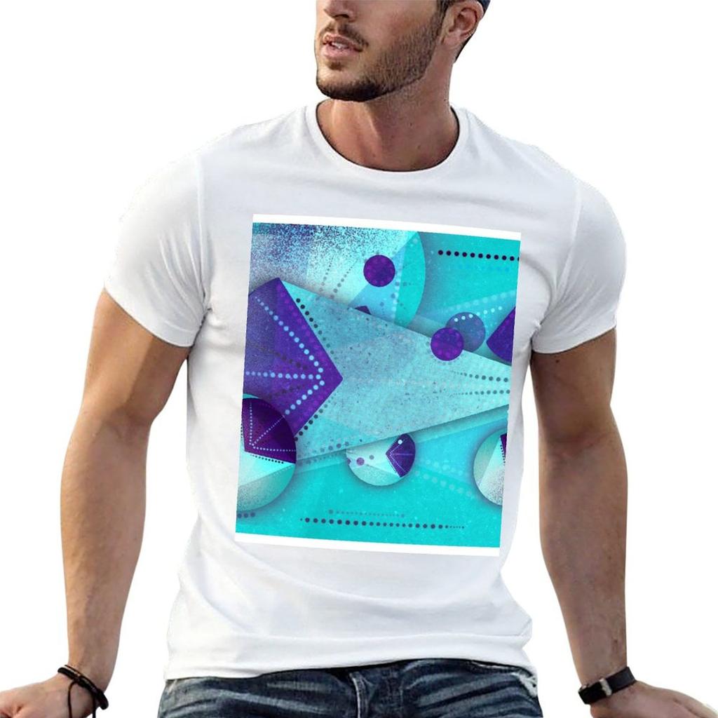 Cyber Purple A stream of shapes and colors TShirt Gym Wear Breathable Short Sleeve Tee