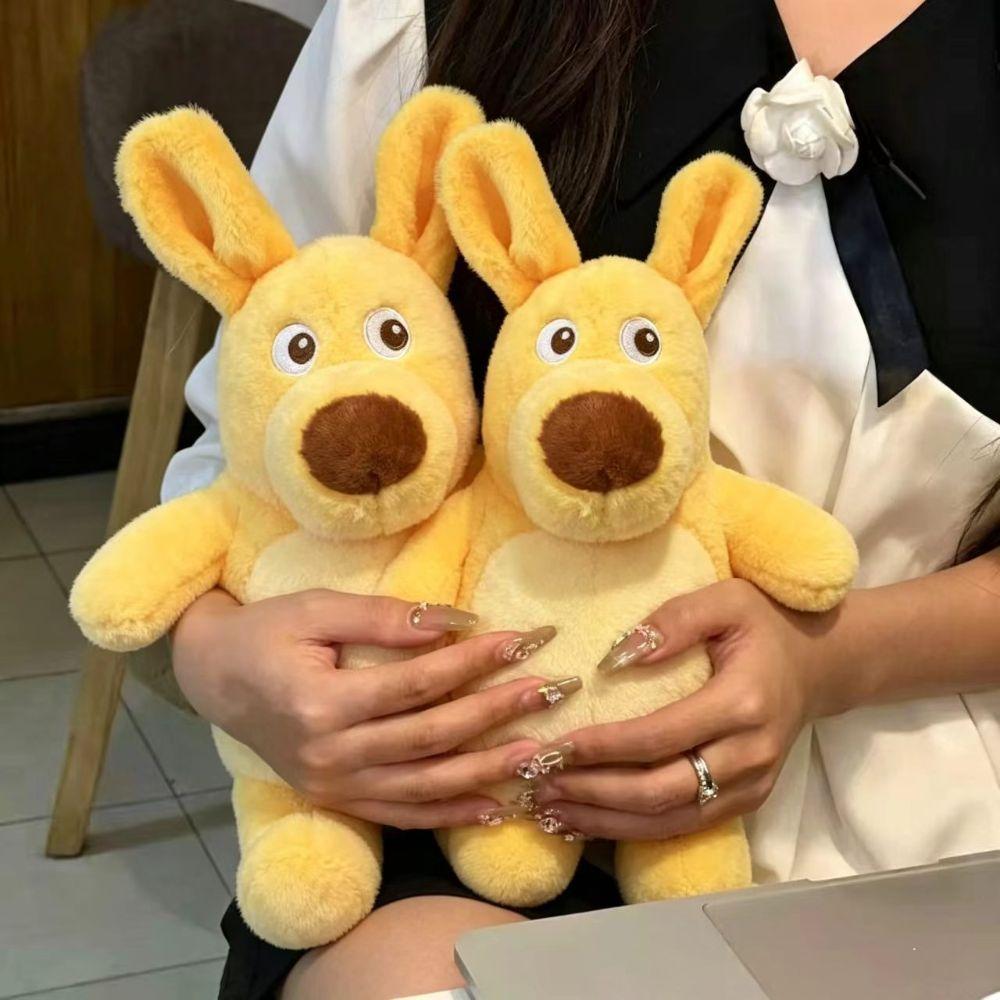 PP Cotton Yellow Kangaroo Plush Toy Ornament Animal Kangaroo Plush Sofa Ornament