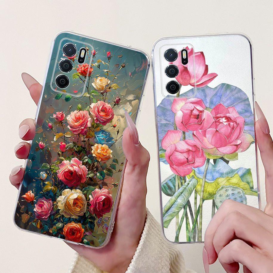 Чехол для Oppo A16 A16s CPH2269 CPH2275 CPH2271 A 16, ТПУ Чехол, Модный Цветок, Мягкий Funda Для OPPO A54s CPH2273 Чехол для Телефона OppoA16