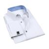 Men Shirt Formal Business Style Turn-down Collar Single-breasted Long Sleeve Soft Breathable Solid Color Loose French Style Cufflink Men Office Top