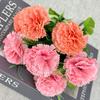 Home Decor Artificial Carnation Flowers With Handcrafted Silk Material For Wedding And Photography Props