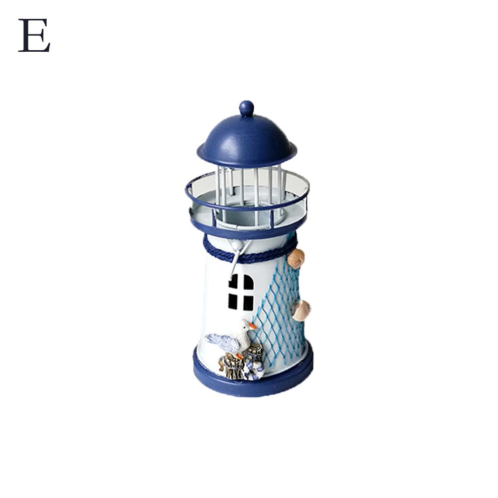 Mediterranean Style Small Lighthouse Sea Decoration Crafted Light Tower Home DecorationCreative Gifts Nautical Themed Adorn
