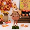 Thanksgiving Harvest Season Scarecrow Ornament Adjustable Doll Tabletop Decoration for Home Retractable Figurine