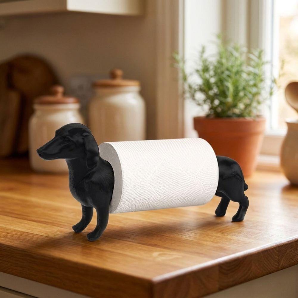 Freestanding Dachshund Paper Towel Holder 3D Printed Animal Shape Roll Holder Kitchen Countertop