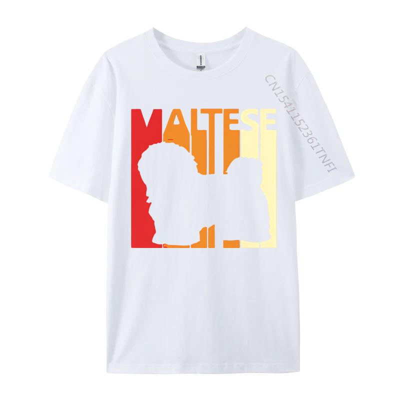 Fashionable Maltese Vintage Cute Maltese Mom dad A T Shirt For Unisex Funny Cotton T Shirts Youthful Teeshirt