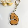 Cartoon Capybara Cartoon Capybaras Keyring Acrylic Kapibala Keyrings  Hanging Accessory