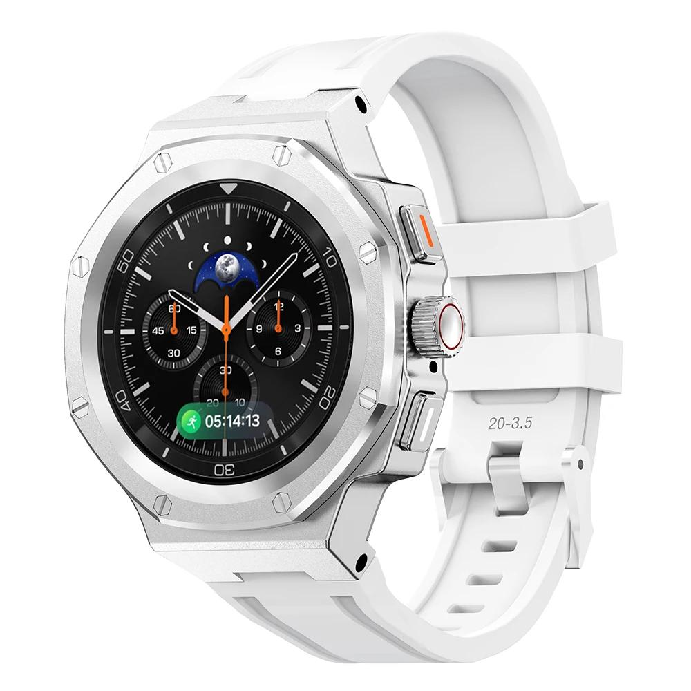 Металлический корпус Резиновый ремешок Для Samsung Watch 8 40 мм 44 мм 8Classic 46 мм Роскошный комплект для модификации Для Watch 8 Комплект для переделки Аксессуары