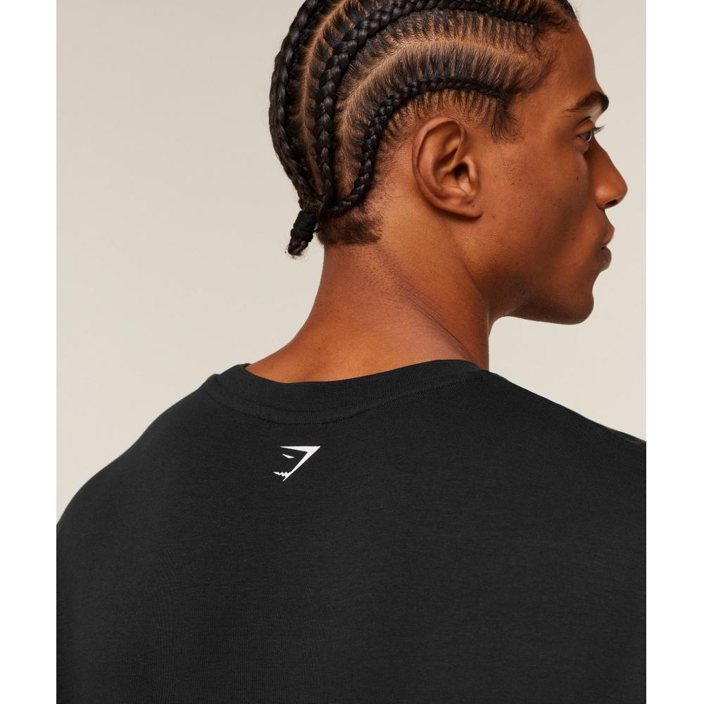 Gymshark Тяжелая работа Бро Графическая футболка Gs Черный A4c8i Bb2j