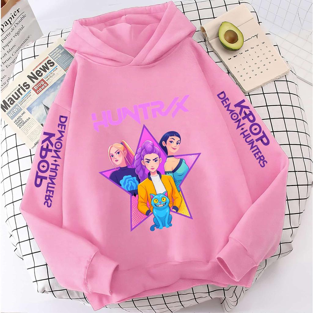 Hoodies Sweatshirts Girls Cartoon Printed Children's Girls Hooded Sweatshirt Children's Fashionable Casual Top Girls' Clothing
