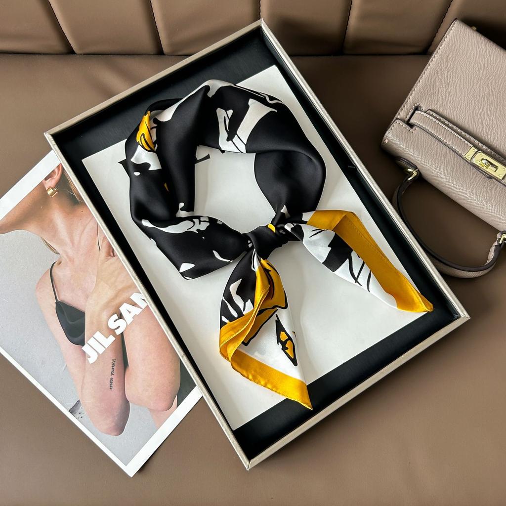 Шелковый шарф женский модный универсальный высокий смысл 70 квадратный шарф защита шеи шарф ретро шарф сумка