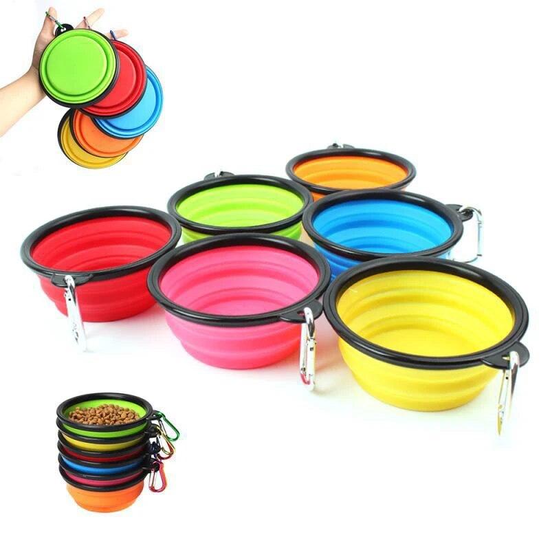 1000ml Travel Folding Silicone Bowl Portable Puppy Food Container Water Feeder Puppy Doggy Food Container Dog Accessories