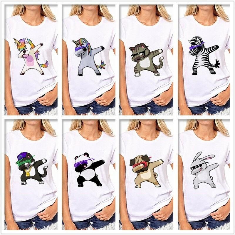 Camiseta Dab Divertida Baile Unicornio Perro Gato Oso Dabbing Tshirt Tee