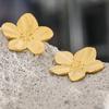 Eetit Tarnish Free Vintage Gold Color Stainless Steel Flower Metal Stud Earrings for Women Individual Stylish Trendy Jewelry