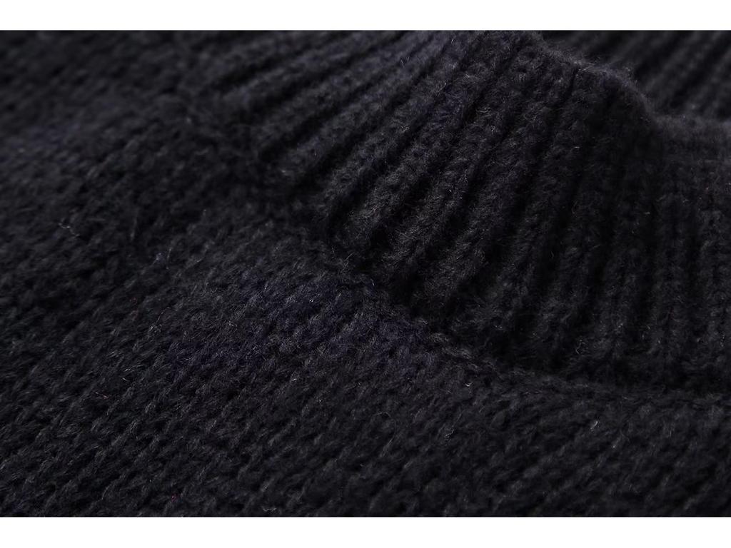 Женский трикотажный свитер с круглым вырезом в европейском и американском стиле на весну и осень 2024 года - A34318