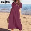Women's Fashion Summer Spring Solid Color Print High Waist Casual Dresses