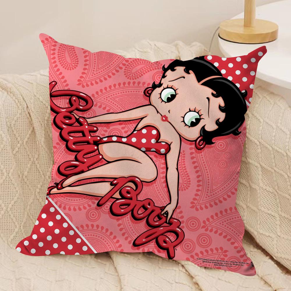Чехол на подушку Betty Boop Короткий плюш Двусторонний принт Квадратный декоративный чехол для подушки на диван Домашний декор