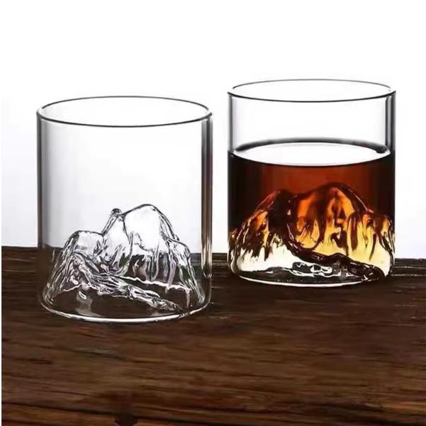 High Borosilicate Transparent Mountain Viewing Glass Tibetan Mountain Glass Whiskey Glass Home Creative Bar Cup
