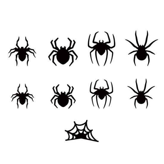 Halloween Spider Bat Sticker Set with LED Lights Spooky Atmosphere Enhancer Indoor Outdoor Decorations