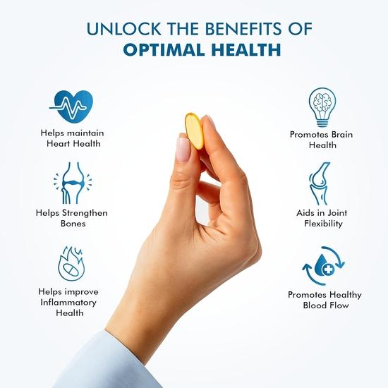 Доктор. Morepen Рыбий жир Омега-3 (60 капсул) | 1250 мг Капсулы рыбьего жира тройной силы (450 мг ЭПК и 300 мг ДГК) | Для здоровья суставов и сердца