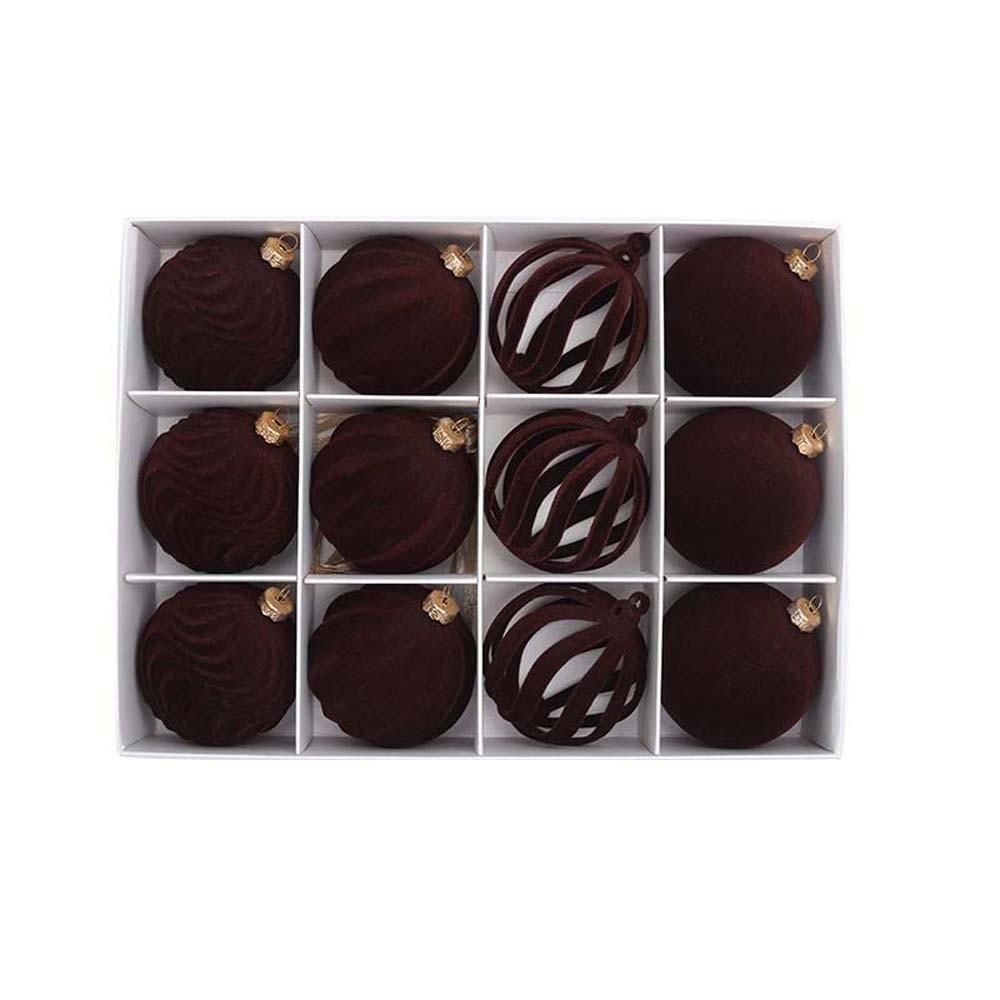 12 шт. Пластиковые рождественские украшения Блестящие подвесные шары для рождественской елки Украшение для рождественской елки