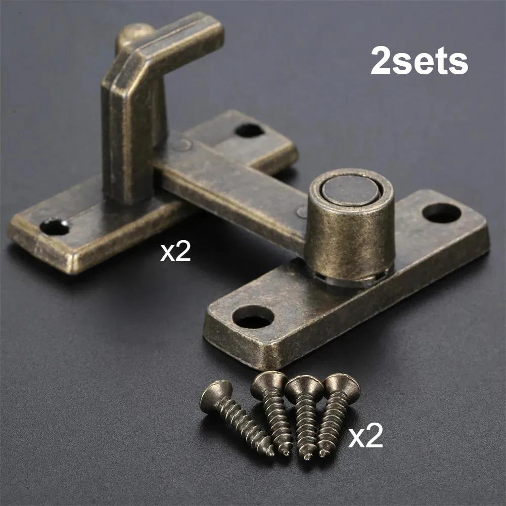 Antique Bronze Door Latch, Retro Sliding Bolt Lock, Door Latch Guard Latch Bolt for Cabinets, Windows & Furniture Home Hardware