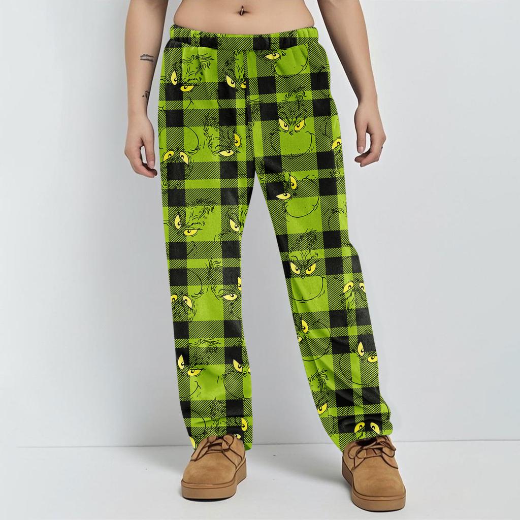 Pajama Pants Sleepwear Casual Drawstring Elastic Waist Pants Comfy Straight Yoga Loose Trousers