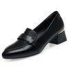 Size 35-41 Deep Mouth Women High Heels Shoes Genuine Leather Shoes Casual Women Pumps Ladies Office Work Shoes Low Heel Loafers
