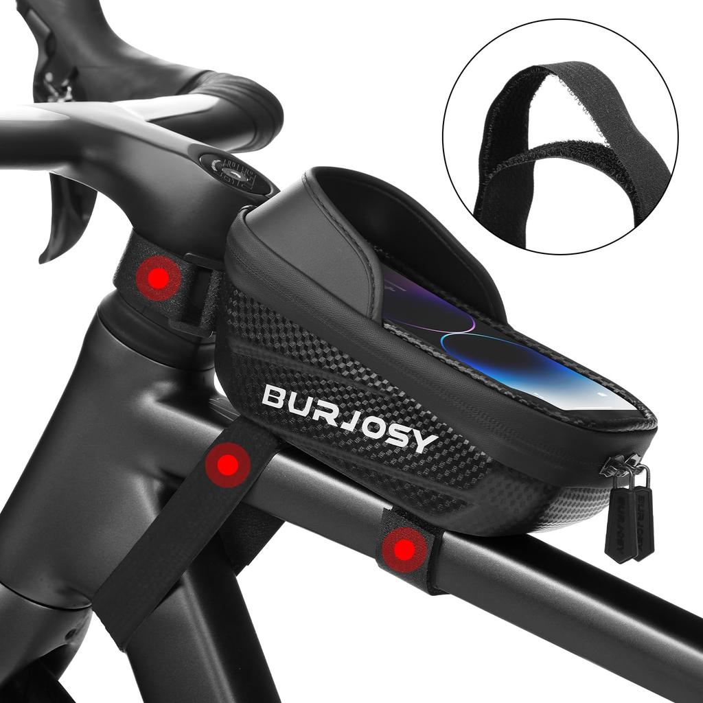 Lightweight and Compact Bicycle Frame Bag with Smartphone Rain Sun and Small Item Holder, Cover, 6.5-inch High-sensitivity Touchscreen, Visor,