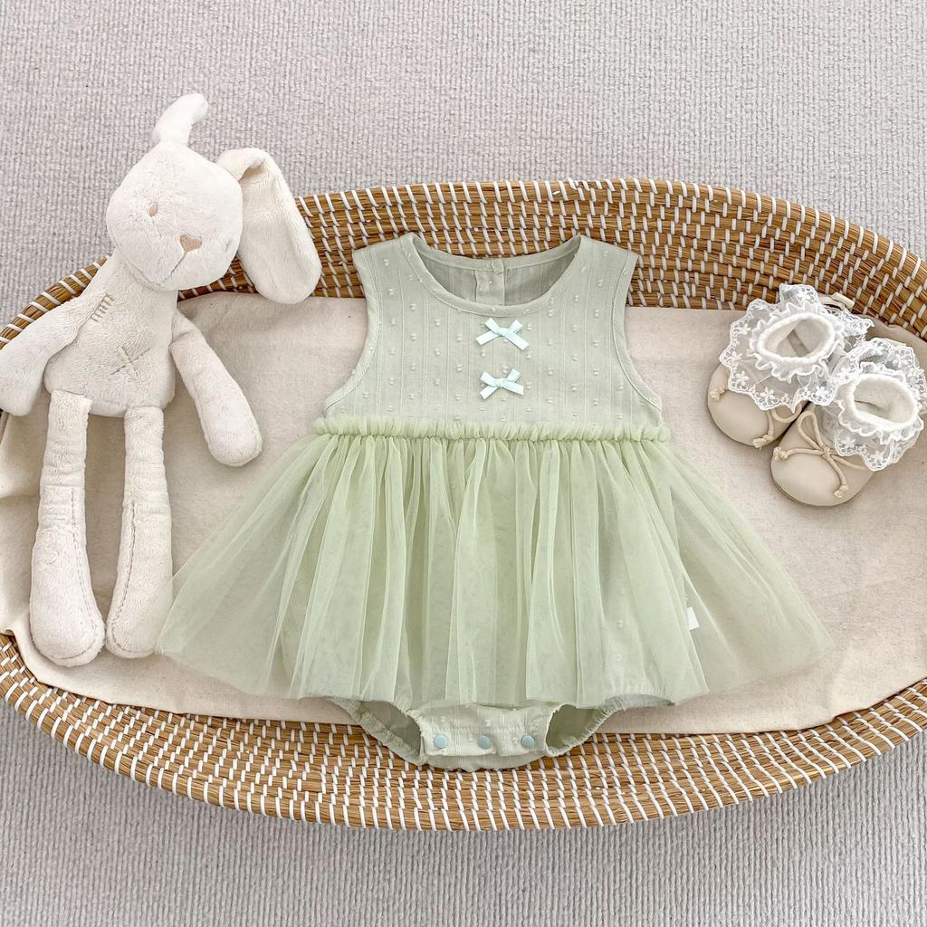 Summer Baby Girl Sleeveless Mesh Romper Princess Crawl Dress