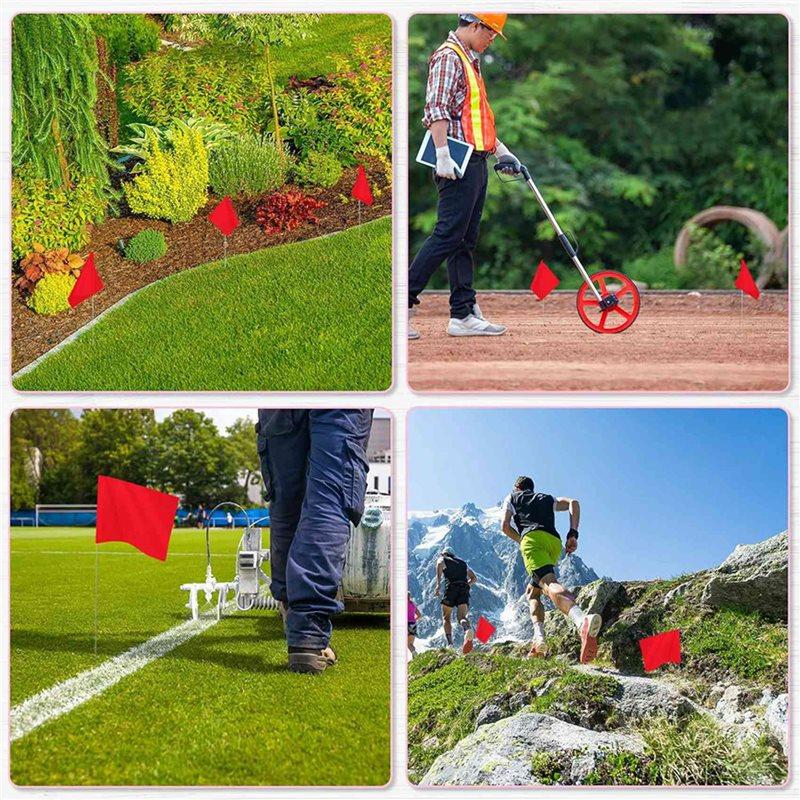 J1UL1N 200Pcs Red Marking Flag PVC Waterproof And Lightfast For Small Yard Markers Garden Survey Irrigation Landscape Flags