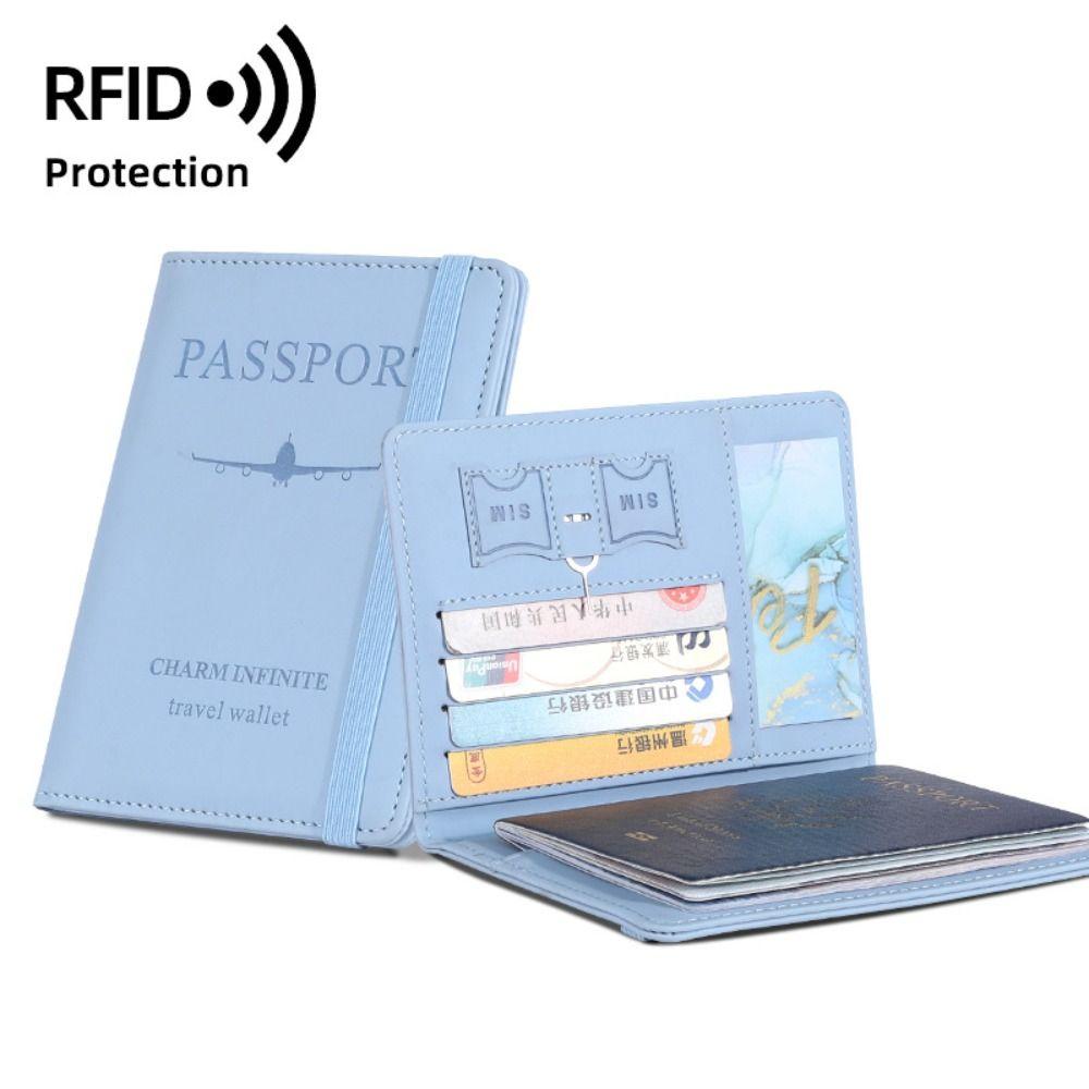 Travel Wallet PU Leather Passport Holder Passport Package PU Passport Clip  Man Women