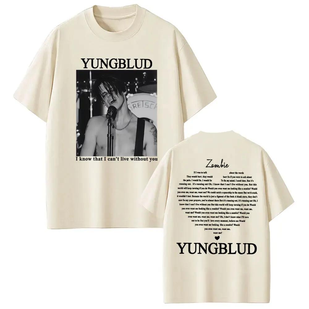 Yungblud Зомби Рок-группа Графическая футболка Мужская Хип-хоп Ретро Фанат Музыки Одежда Футболки Мужская Повседневная Свободная Футболка с коротким рукавом